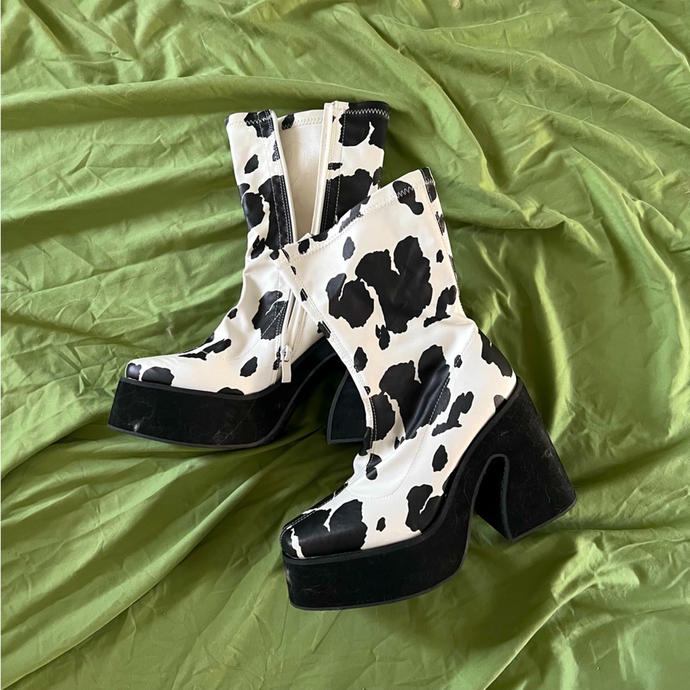Nasty Gal Cow-print Boots